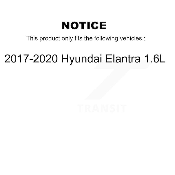 Front Rear Semi-Metallic Brake Pads And Drum Shoes Kit For 2017-2020 Hyundai Elantra 1.6L